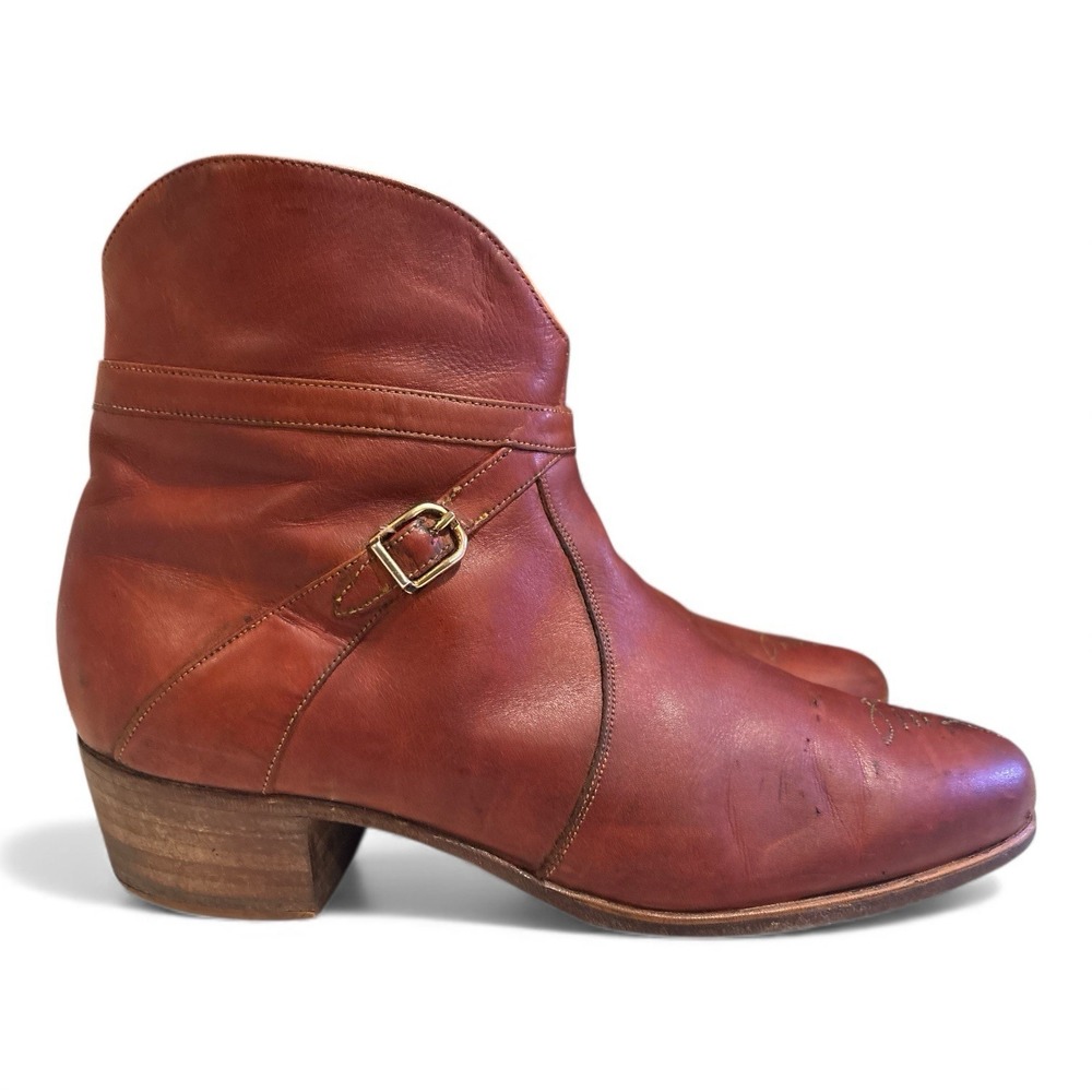 Vintage Florsheim Imperial Men's Leather Ankle Boots, Brown Men's – Size 9.5D - Picture 2 of 7